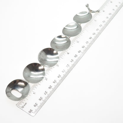 ROBERT LEE MORRIS 925 Sterling Silver Vintage Modernist Disc Link Bracelet 7"