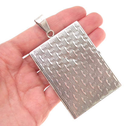 800 Silver Antique Art Deco Italy Picture Frame Case Large Pendant