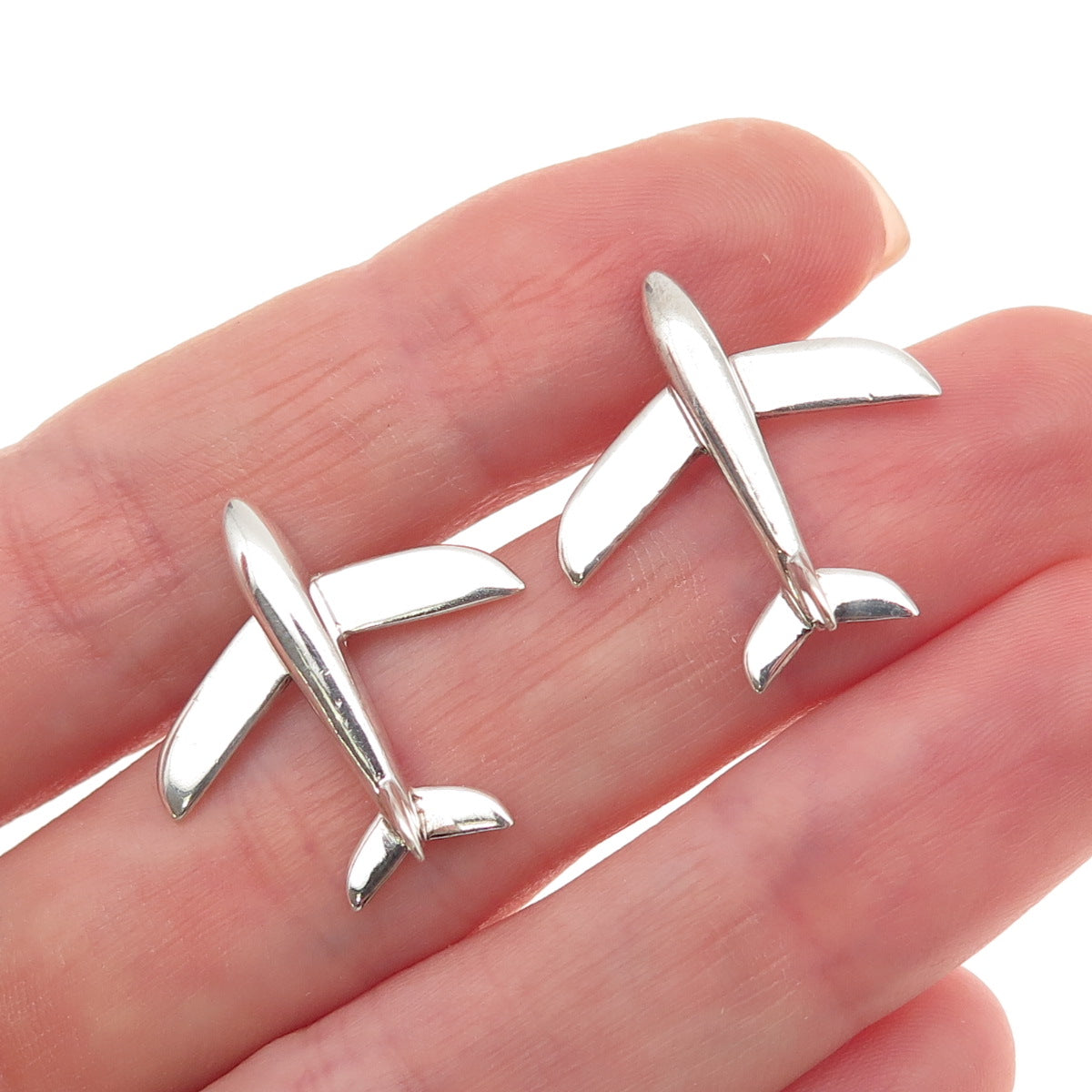 925 Sterling Silver Vintage 1989 SJL London Airplane Cufflinks