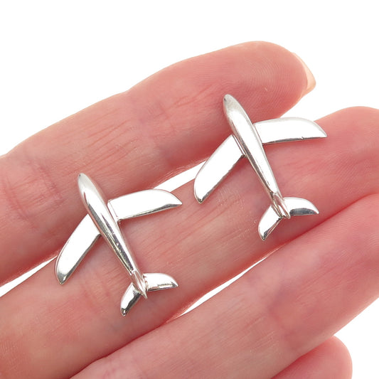 925 Sterling Silver Vintage 1989 SJL London Airplane Cufflinks