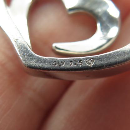SLV SADYE L VASSIL 925 Sterling Silver Spiral Heart Slide Pendant
