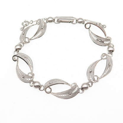 Sorrento 925 Sterling Silver Vintage Filigree Bracelet 7"