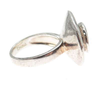 ROSS SIMONS 925 Sterling Silver Vintage Modernist Spiral Oxidized Ring Size 6.25