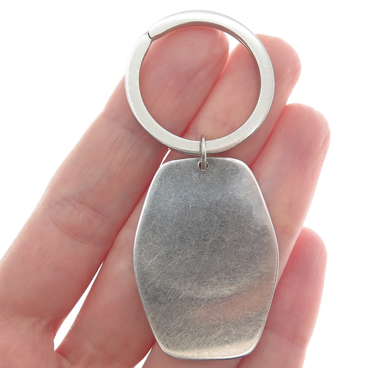 925 Sterling Silver Vintage Engravable Key Fob Ring Holder