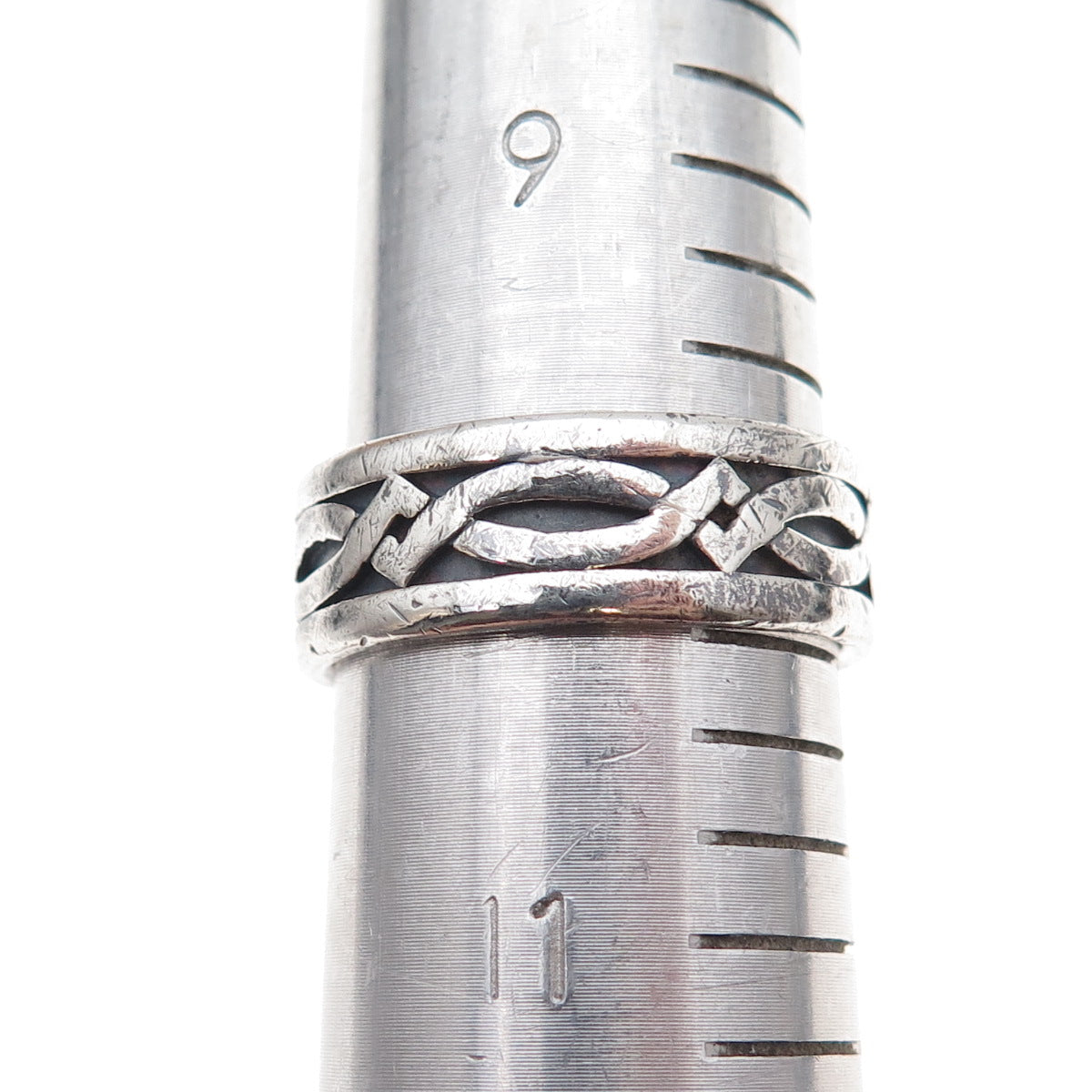 Boma 925 Sterling Silver Vintage Woven Oxidized Band Ring Size 10.25