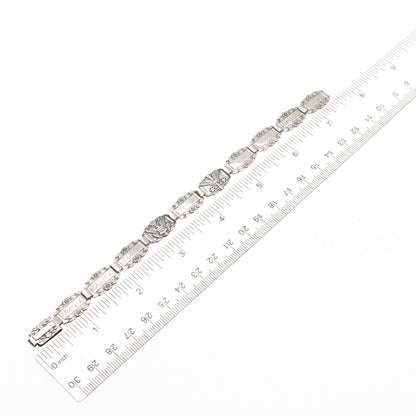 925 Sterling Silver Antique WWII US Air Force Forget Me Not Bracelet 7.5"