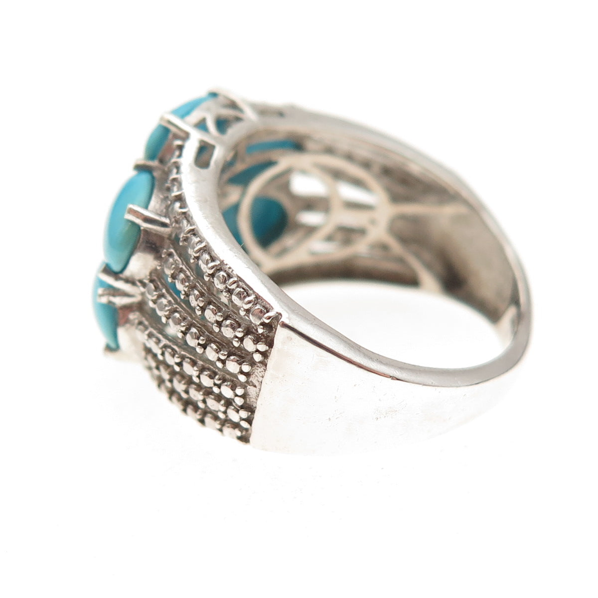 Chuck Clemency 925 Sterling Silver Real Sleeping Beauty Turquoise Ring Size 7.25