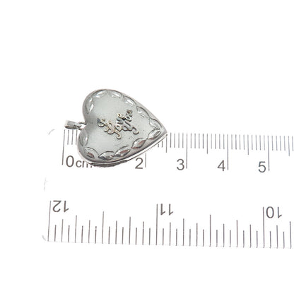 TRU-KAY 925 Sterling Silver Vintage "I Love You" Heart Locket Charm Pendant