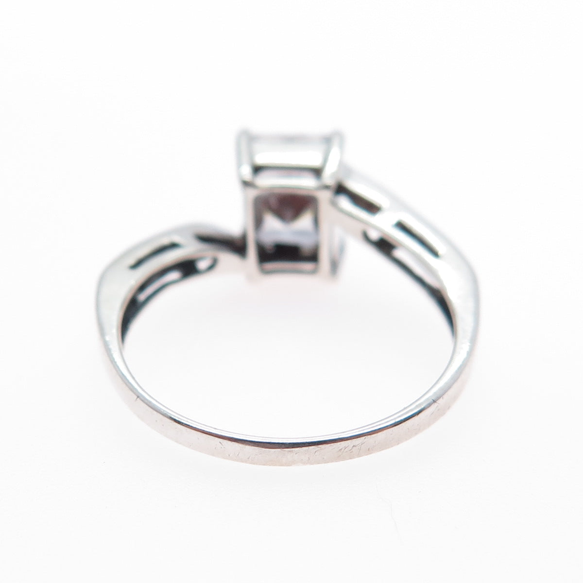OWEN GLASS COLLECTION Sterling Radiant & Round-Cut C Z Engagement Ring Size 7