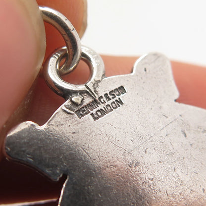 925 Sterling Silver Vintage London George Kenning & Son Enamel Charm Pendant