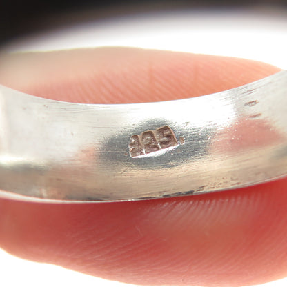 925 Sterling Silver Vintage Mexico Classic Wedding Band Ring Size 10.25