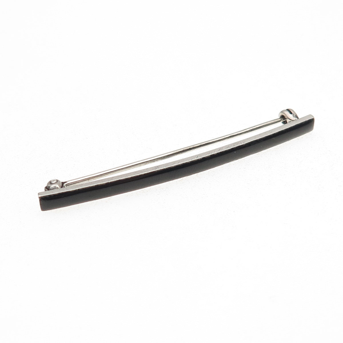 925 Sterling Silver Antique Art Deco Enamel Bar Pin Brooch
