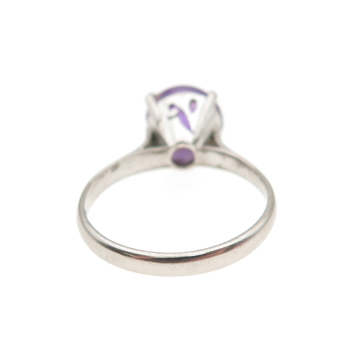925 Sterling Silver Antique Art Deco Real Amethyst Ring Size 6.25