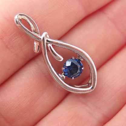 925 Sterling Silver Lab-Created Sapphire Infinity Slide Charm Pendant