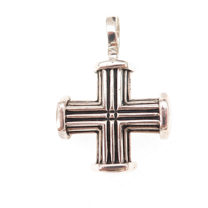 Joseph Esposito 925 Sterling Silver Vintage Cross Oxidized Pendant