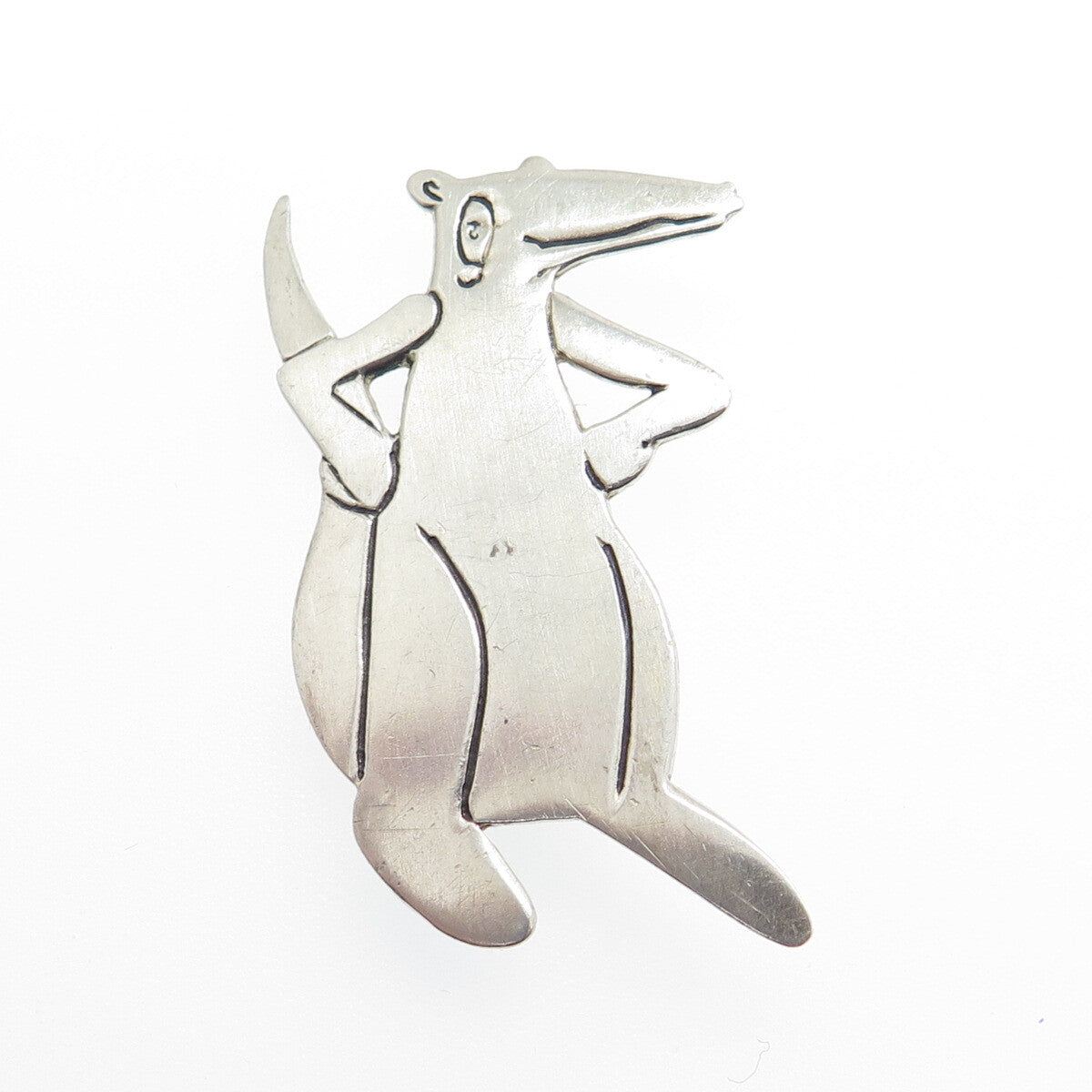 R&I PATTON 925 Sterling Silver Vintage Kangaroo Pin Pendant