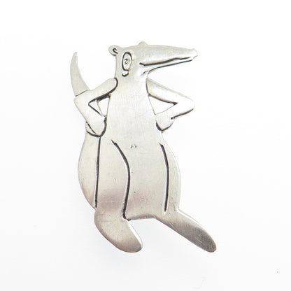 R&I PATTON 925 Sterling Silver Vintage Kangaroo Pin Pendant