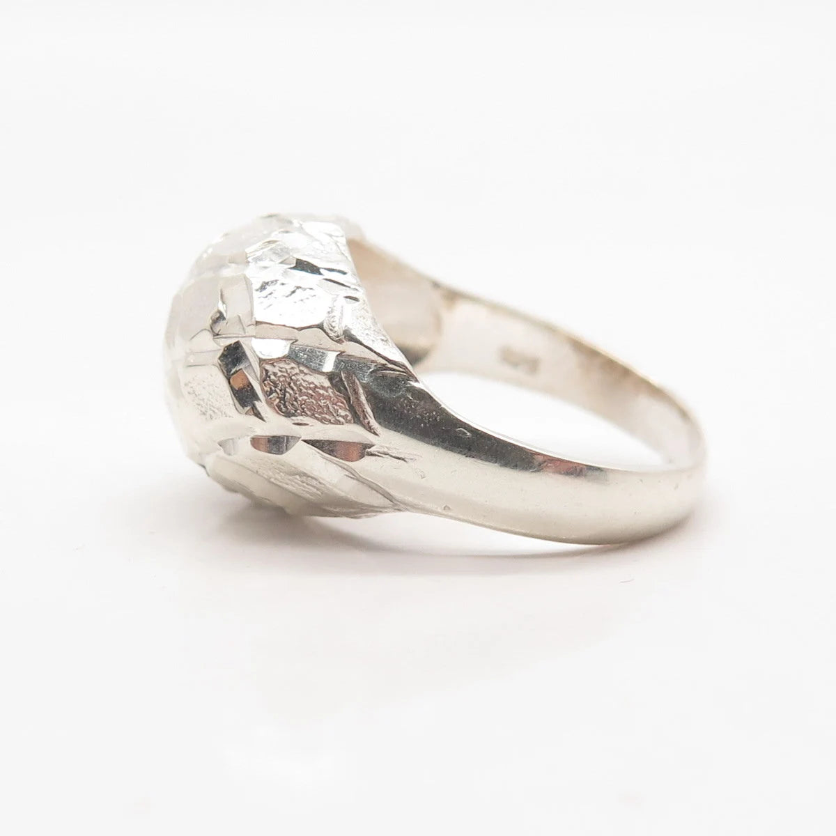 925 Sterling Silver Vintage Net Domed Ring Size 7.5