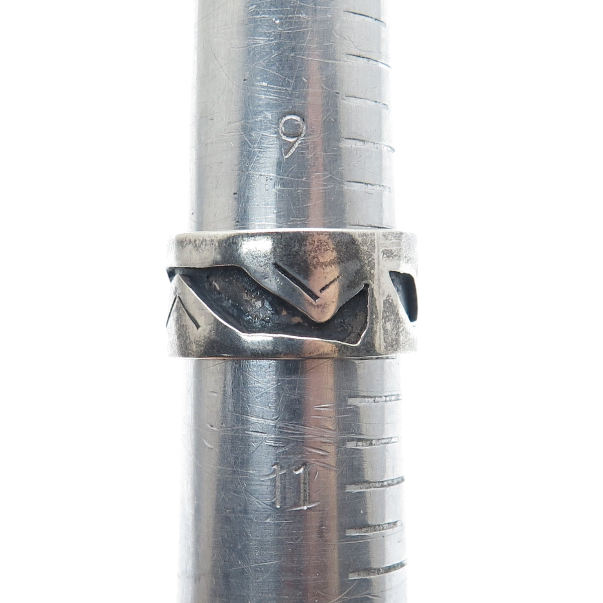 925 Sterling Silver Vintage Mexico Zig Zag Oxidized Band Ring Size 10.25