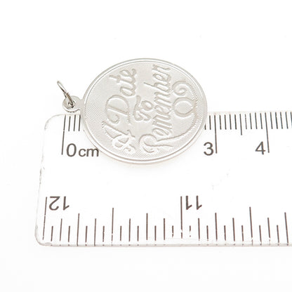 JAY POSON 925 Sterling Silver Vintage A Date To Remember Charm Pendant