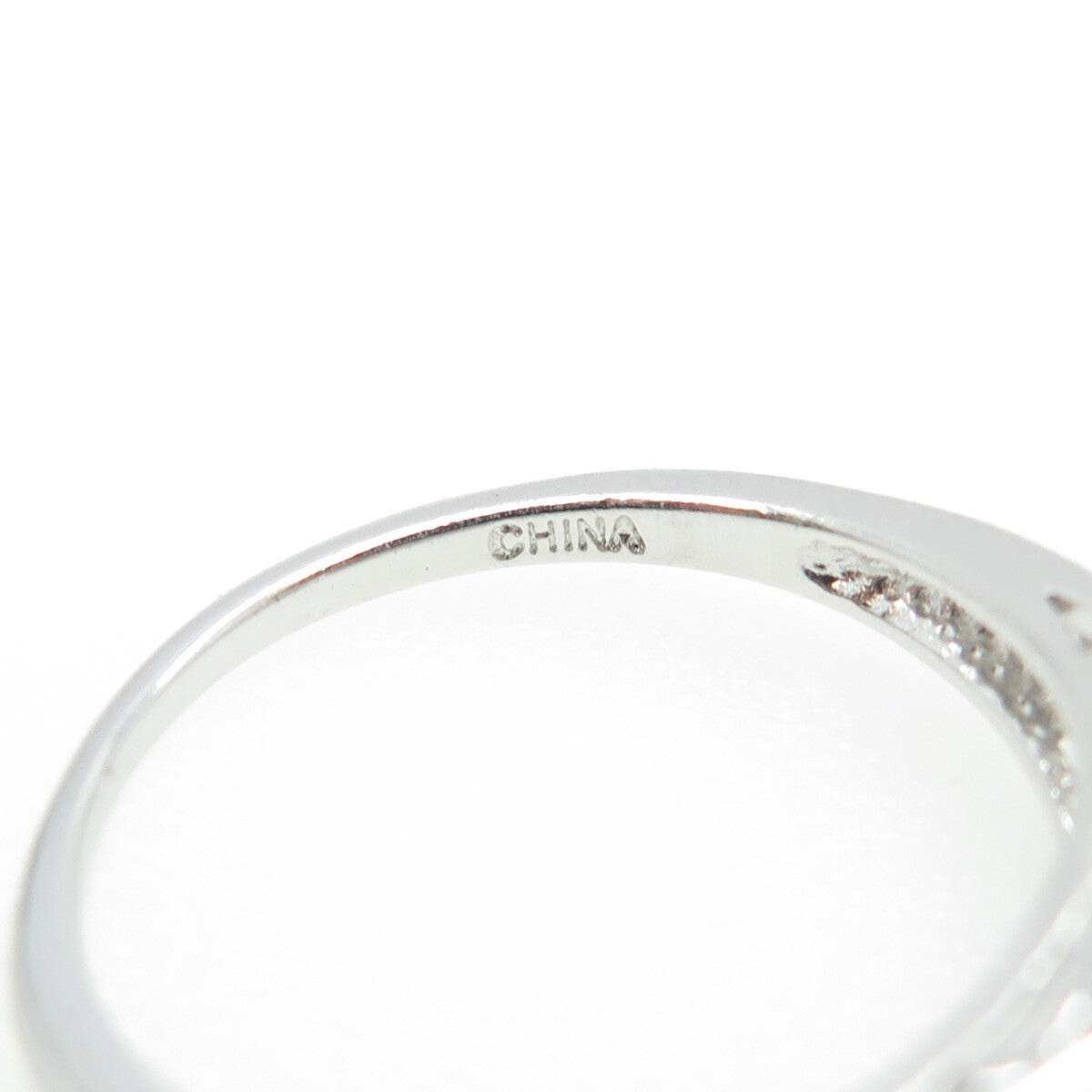925 Sterling Silver Round & Tapered Baguette-Cut C Z Engagement Ring Size 8