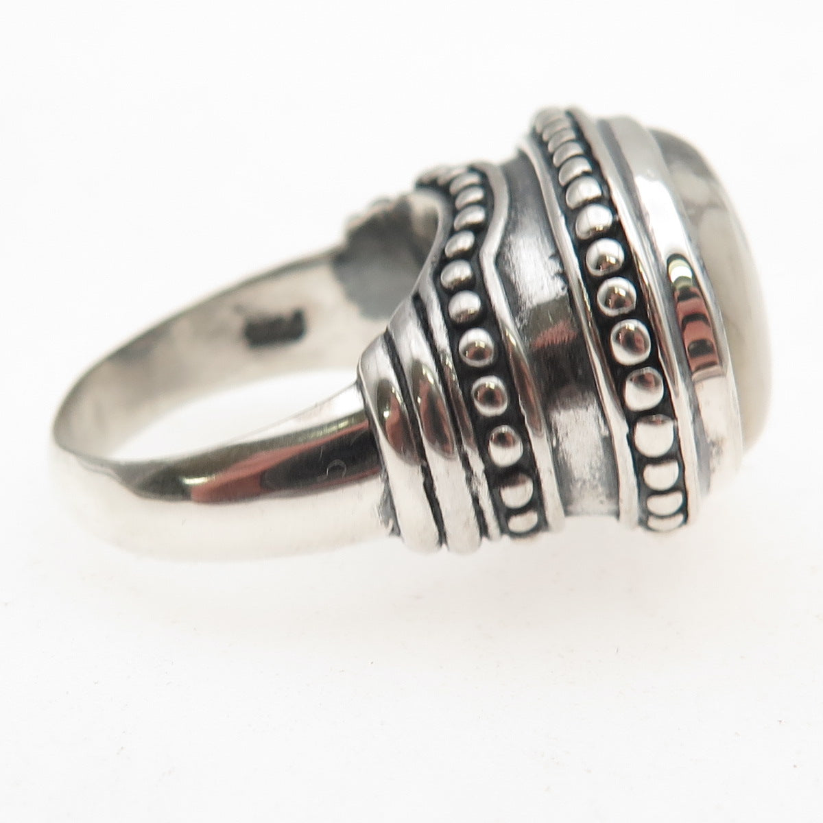 EXEX by Claudia Agudelo 925 Sterling Vintage Real Buffalo Turquoise Ring Size 6