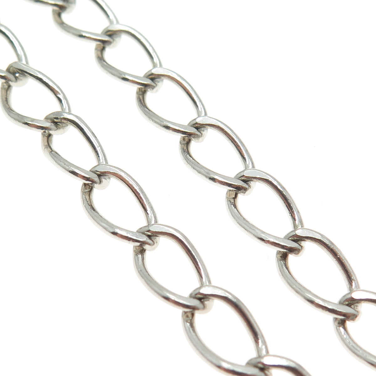 BEAU 925 Sterling Silver Vintage Oval Curb Link Bracelet 7.25"