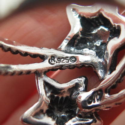 CAROLYN POLLACK AMERICAN WEST Sterling Silver Vintage Star Oxidized Ring Size 10