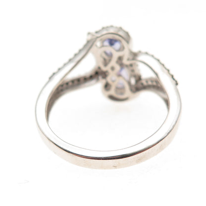 Chuck Clemency 925 Sterling Silver Real Tanzanite & Black Spinel Ring Size 8