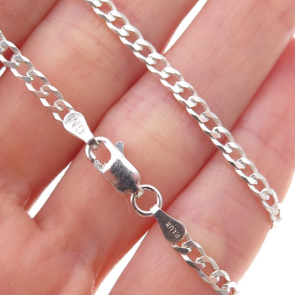 P. Lux 925 Sterling Silver Italy Curb Chain Necklace 20"