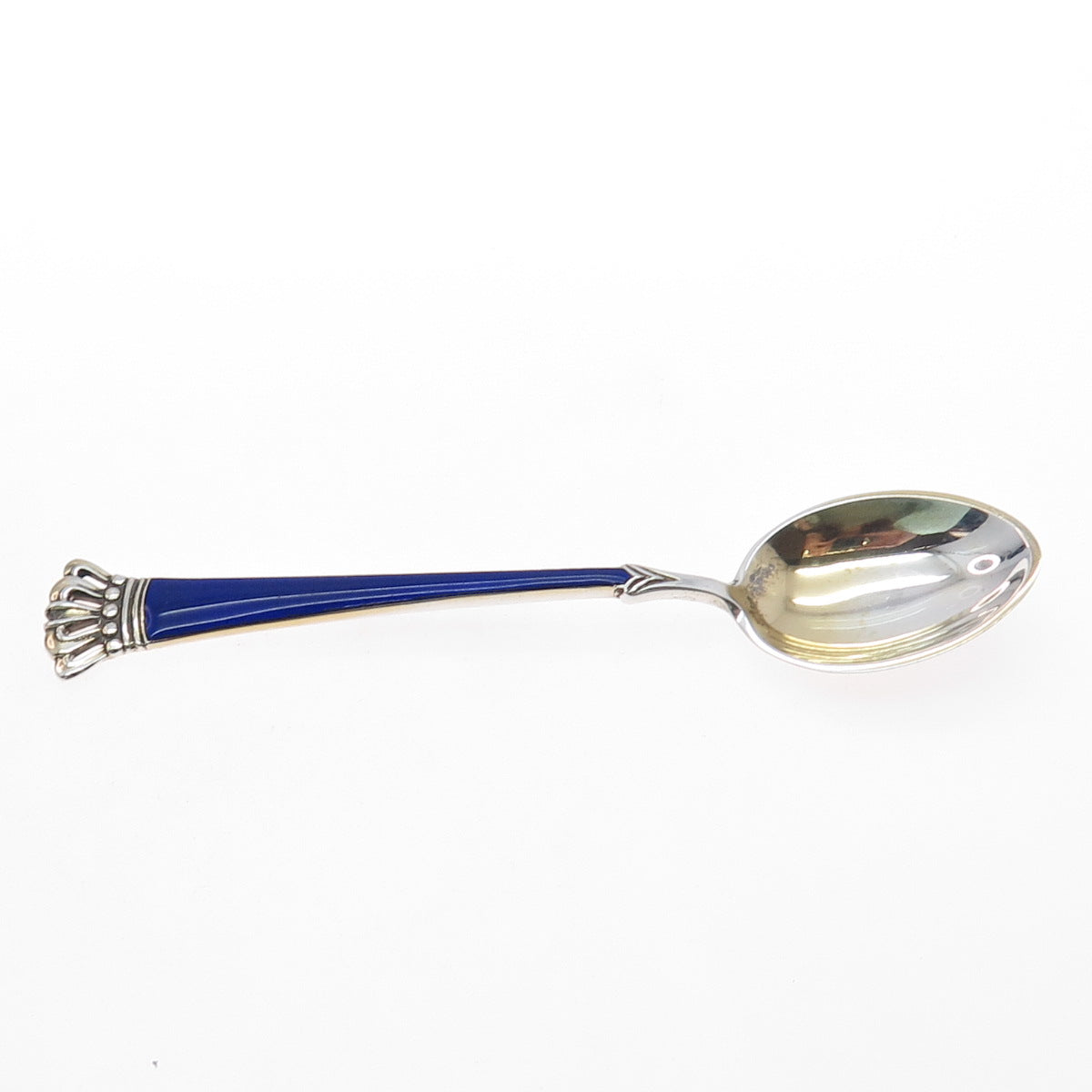 EGON LAURIDSEN 925S Sterling Gold Plated Vintage Denmark Enamel Coffee Spoon