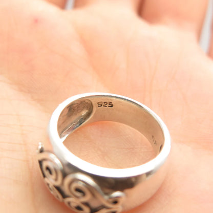 925 Sterling Silver Vintage Swirl Ring Size 6 3/4