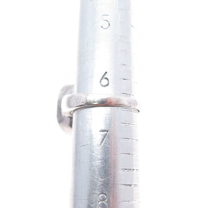 925 Sterling Silver Vintage Real Cushion-Cut Chalcedony Ring Size 6.5