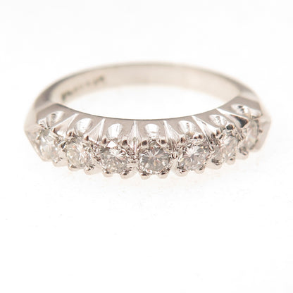 Platinum Antique Art Deco Real Round-Cut Diamond Ring Size 7