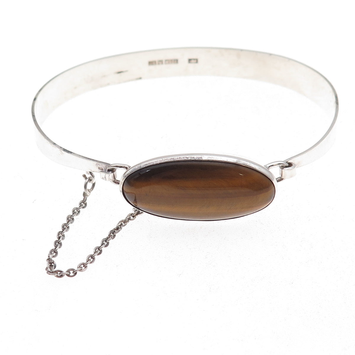 Kultasepat Salovaara 925H Sterling Vintage 1971 Finland Tiger Eye Bracelet 7"