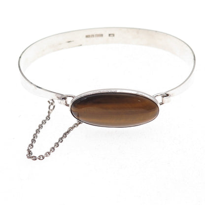 Kultasepat Salovaara 925H Sterling Vintage 1971 Finland Tiger Eye Bracelet 7"