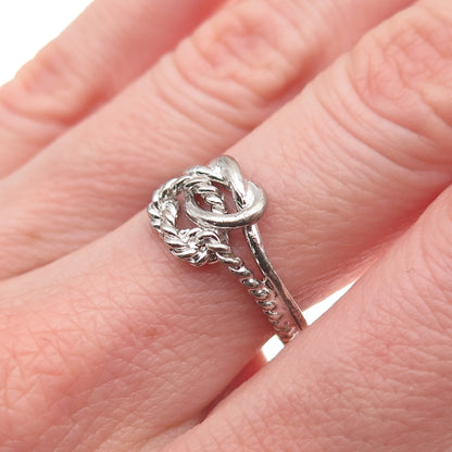 925 Sterling Silver Vintage Mariner Love Knot Ring Size 6.75