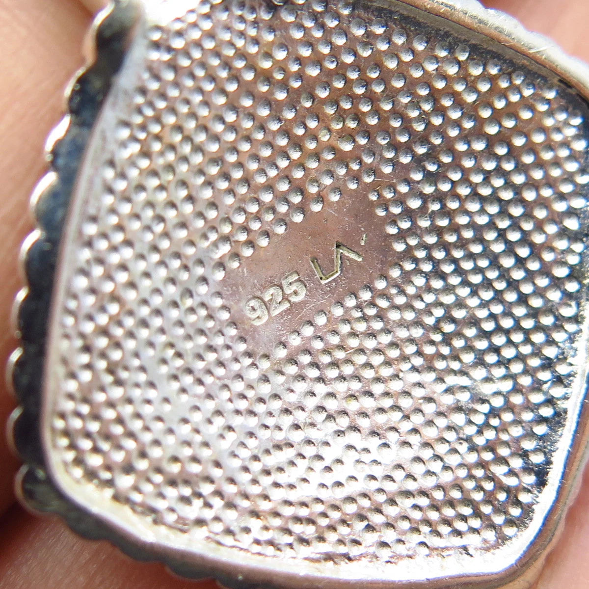 925 Sterling Silver Vintage Enamel Ornate Slide Pendant