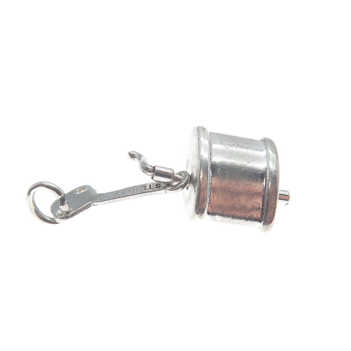 925 Sterling Silver Antique Art Deco Coffee Grinder Minimalist Charm Pendant
