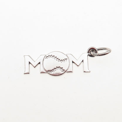 Rembrandt RQC 925 Sterling Silver Vintage Baseball Mom Mini Charm Pendant