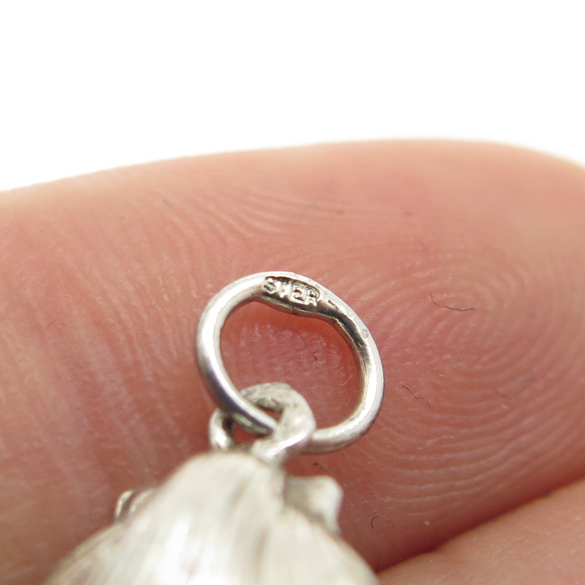 925 Sterling Silver Vintage Seashell Minimalist 3D Charm Pendant