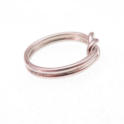 Charles Winston 925 Sterling Silver Vintage Love Knot Oxidized Ring Size 6.75