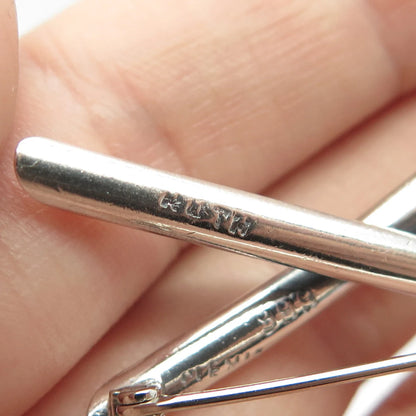 999 Silver Vintage Mexico Ribbon Pin Brooch