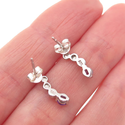 Ross Simons 925 Sterling Silver Real Amethyst Drop Earrings