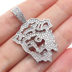 DESIGNS BY YAGI 925 Sterling Silver Round-Cut C Z Sparkle Jesus Charm Pendant