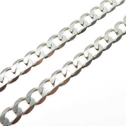 925 Sterling Silver Vintage Curb Chain Necklace 22"