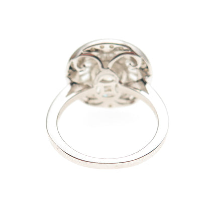 D'JOY Sterling Silver Real Round & Tapered Baguette-Cut Moissanite Ring Size 5