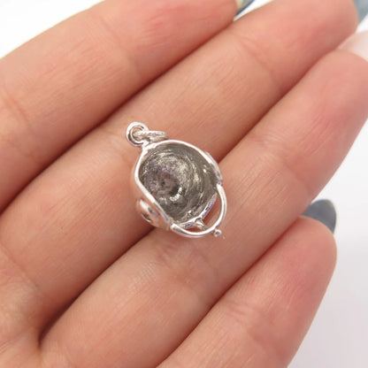 925 Sterling Silver Vintage Helmet Charm Pendant
