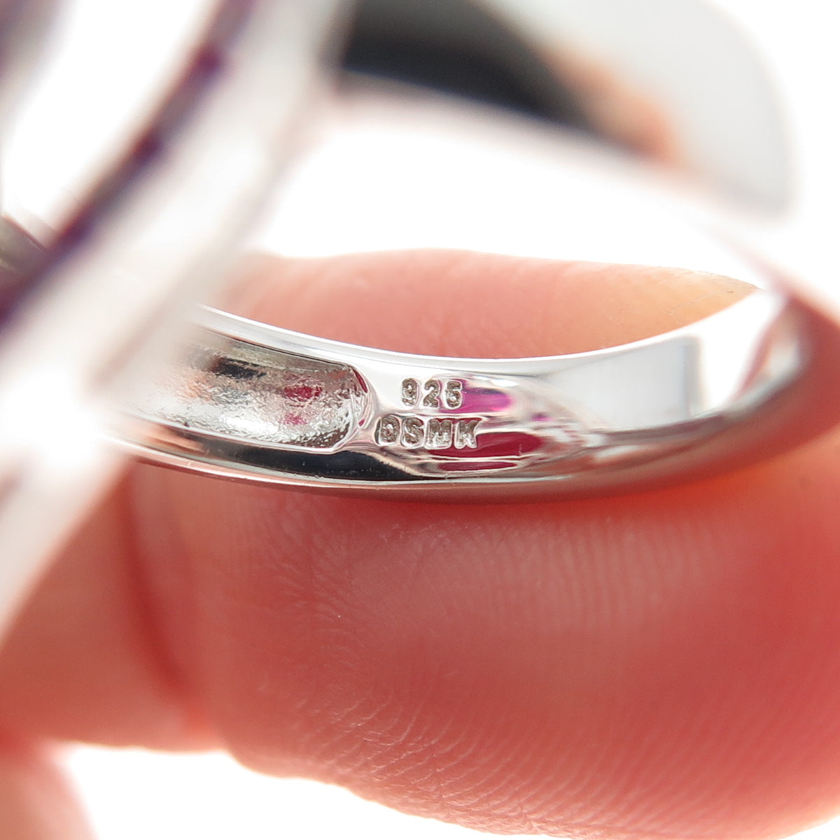 DSMK 925 Sterling Silver Lab-Created Pink Sapphire & Ruby Ring Size 7.25