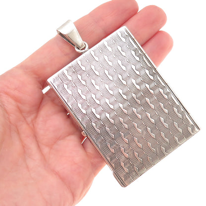 800 Silver Antique Art Deco Italy Picture Frame Case Large Pendant